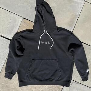 Nike Just Do It Embroidered Black Hoodie